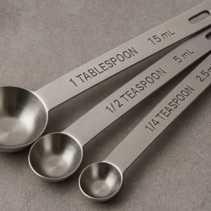 Heavy Duty Stainless Steel Measuring Spoons Set Engraved Markings Long Handle Spoons For Narrow Jars Kitchen Baking