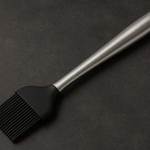 Heavy Duty Stainless Steel Handle Silicone Basting Brush Long Ergonomic Grilling Pastry Brush For Outdoor BBQ Kitchen