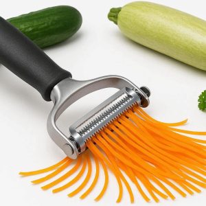Advanced Julienne Vegetable Peeler Sharp Stainless Steel Shredder Cutter Ergonomic Grip Tool For Healthy Salads Garnishes Vegetable