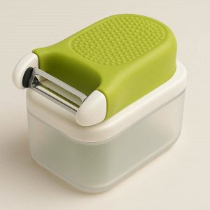 Compact Fruit Vegetable Peeler With Built In Container Mess Free Storage Grip Sharp Blade Smart Kitchen Gadget