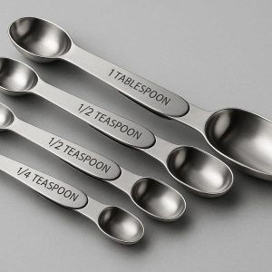 Professional Magnetic Stainless Steel Measuring Spoons Stackable Double Sided Spoon Set For Liquid Dry Ingredients Kitchen Cooking