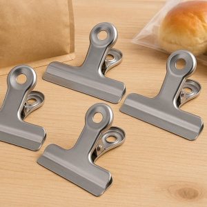 Large Heavy Duty Stainless Steel Food Sealing Clips Wide Jaw Bulldog Clamps For Coffee Bags Bread Packaging Kitchen